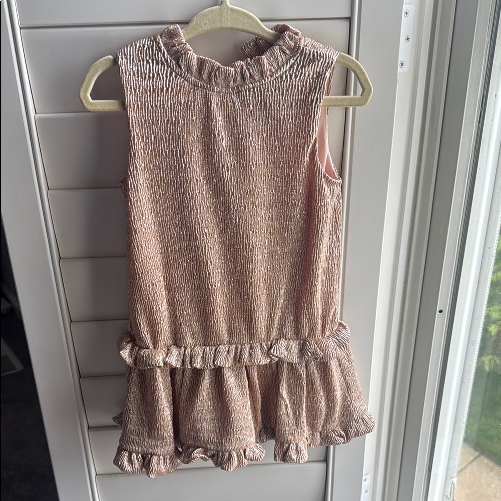 Kate spade rose gold Pink Ruffled Sleeveless Dress for baby